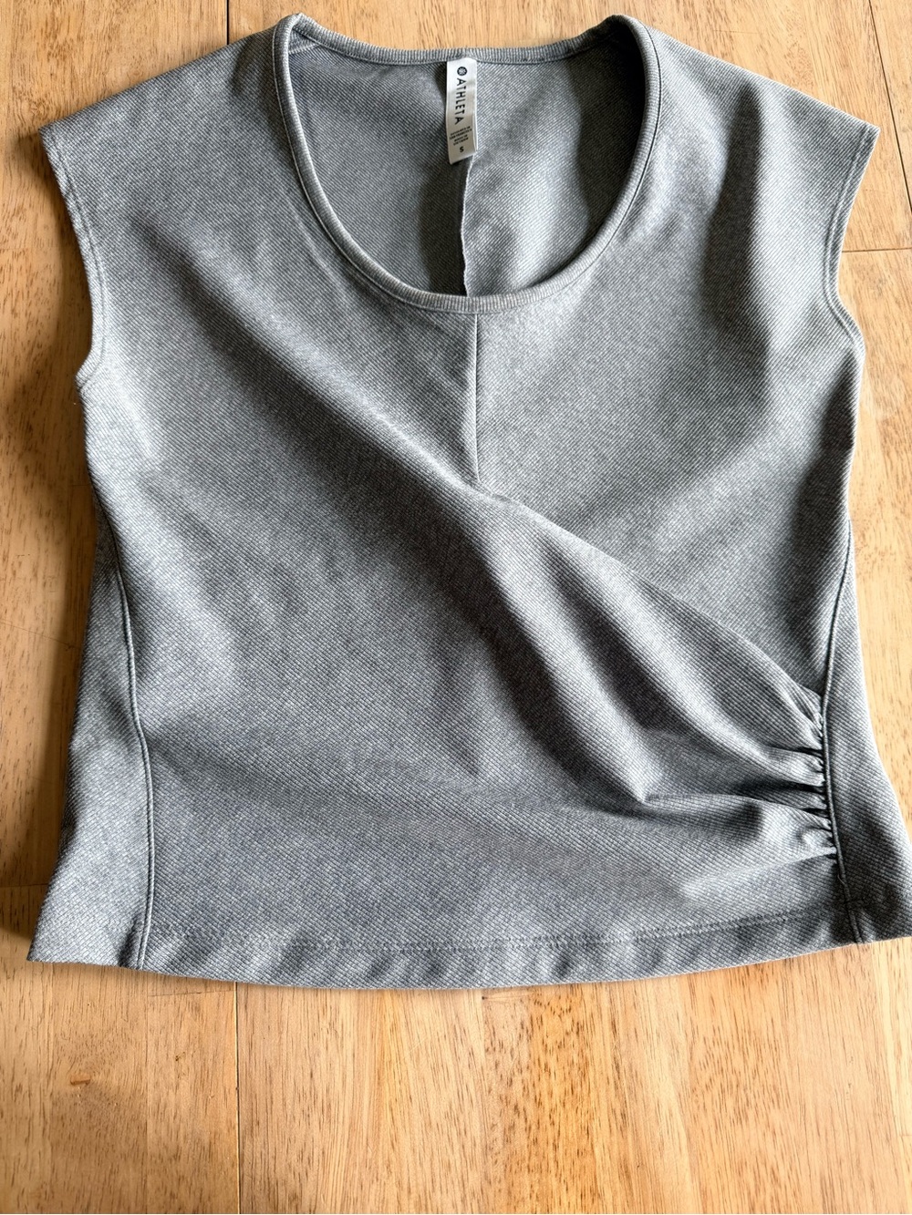 Athleta Gray Bayview Cap Sleeve Athletic Top